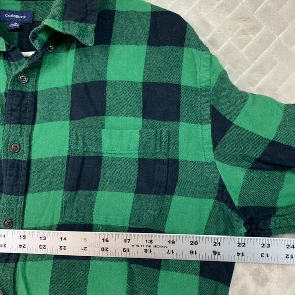 Croft & Barrow Mens Medium Button Shirt Plaid Green Flannel Long Sleeve Collared - Picture 8 of 16